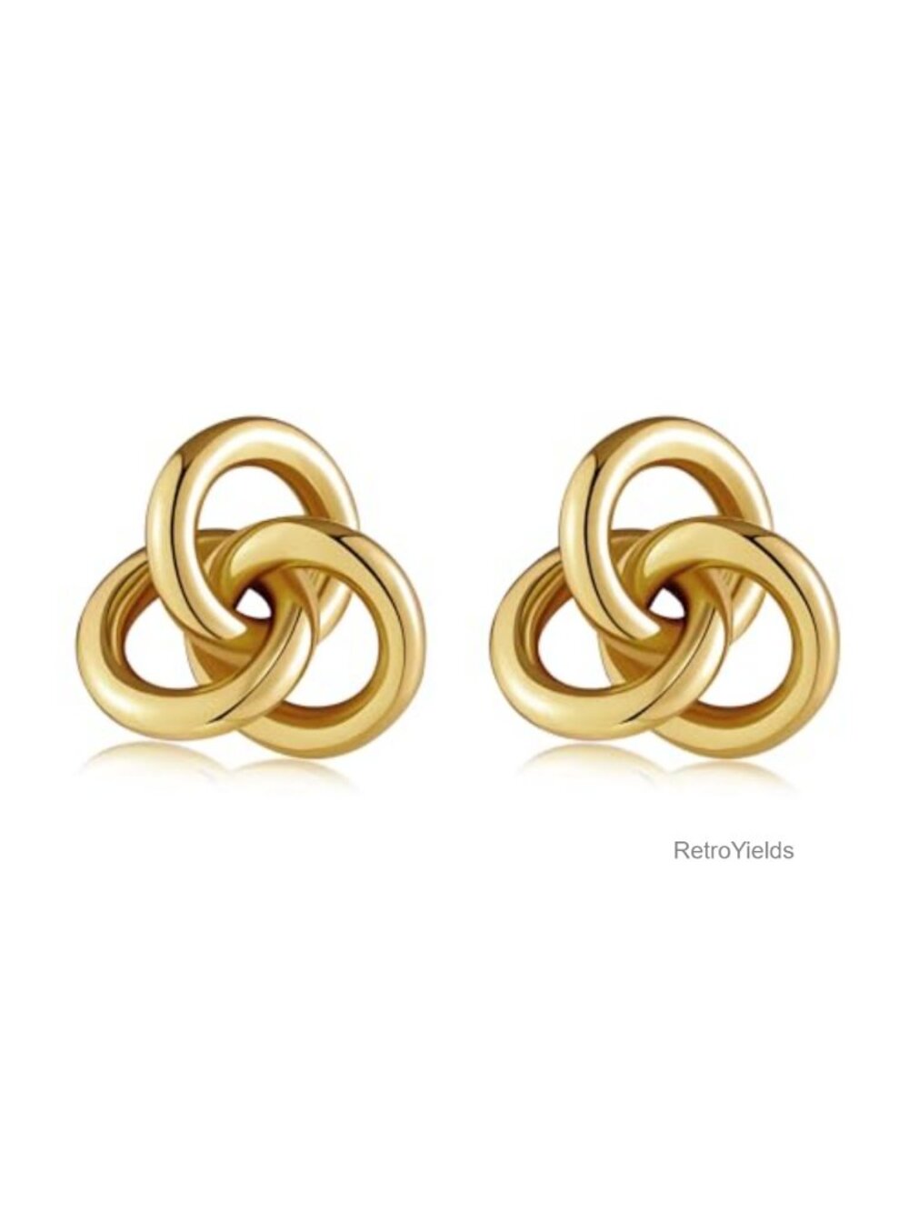 Gold Knot Earrings Women Trendy Stud Drop Dangle Hypoallergenic 14K Gold Plated